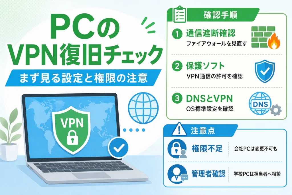 Windows・MacでVPNが繋がらない時の確認ポイント